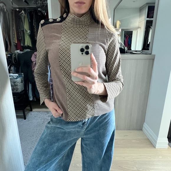 Zara military style jacket with asymmetric shoulder button closure - Picture 4 of 8